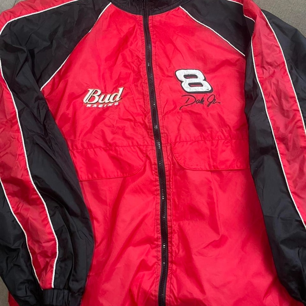 Red and Black Racing Jacket Dale Bud Racing